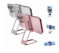 Générique Repertoireof/Statusun New Upgraded Back Clip Type 360°Folding Bracket, Metal Double Ring Back Clip Bracket, Sturdy Square Stand for Various SmartphonesBracket (Silver & Rose Gold)