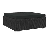 Générique Repose-Pied sectionnel 1 pc avec Coussin Résine tressée Noir,Meubles, Mobilier de Jardin, Sièges de Jardin, Éléments pour canapés modulables de Jardin, Noir (Poids 7.15KG)-6804