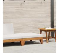 Générique Repose-Pied sectionnel avec Coussin Blanc crème Bois d'acacia,Meubles, Mobilier de Jardin, Sièges de Jardin, Éléments pour canapés modulables de Jardin, Blanc (Poids 8.8KG)