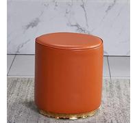 Générique Repose-Pieds en Cuir, Repose-Pieds Rond, Tabouret de vanité, Tabouret à Chaussures pour la Chambre à Coucher, Repose-Pieds pour Le Salon, orange-32x35cm