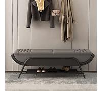 Générique Repose-Pieds Moderne avec étagère de Rangement, Banc de Bout de lit rembourré en Cuir, Banc d'entrée Haut de Gamme, Rangement pour Chaussures - G 80 x 40 x 45 cm