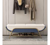 Générique Repose-Pieds Moderne avec étagère de Rangement, Banc de Bout de lit rembourré en Cuir, Banc d'entrée Haut de Gamme, Rangement pour Chaussures - G 80 x 40 x 45 cm