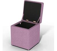 Générique Repose-Pieds Ottoman de Rangement carré de 11,8" de Large avec charnière matérielle, Repose-Pieds en Tissu/PU pour Chambre à Coucher, Salon, Tabouret à chaussures-IS-11,8 * 11,8 *