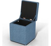 Générique Repose-Pieds Ottoman de Rangement carré de 11,8" de Large avec charnière matérielle, Repose-Pieds en Tissu/PU pour Chambre à Coucher, Salon, Tabouret à chaussures-G-11,8 * 11,8 * 1