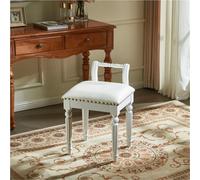 Générique Repose-Pieds rembourré Polyvalent en Cuir, Fauteuil de Maquillage Ottoman pour Salon, Dressing, Pratique (Blanc)