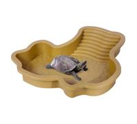 Générique Reptile Bathing Pool with Ramp, Amphibian Food Water Bowl Dish, 11.22x10.43x1.69 inches for Frogs Lizards Snakes Turtles Aquarium Tank Decor Feeding and Soaking Pet Habitat Accessory