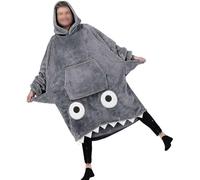 Générique Requin Sweat à Capuche Sweat Plaid Polaire Chaude Sherpa Couverture Pull avec Manches et Poche Pull Plaid Ado Femme Homme Taille Unique Unisexe pour Amoureux des Requins