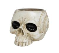 Générique Resin Candy Bowl Decoration Easy to Clean - Halloween Skull Vase | Resin Skull Shaped Planter Flower Pot for Home Indoor Desk Office Table Shelf Halloween Party Gothic Creepy Decor