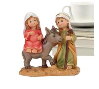 Générique Resin Cartoon Figurines Set - 4.53 inches Religious Ornament for Christian Celebration, Decorative Sculpture with Handcrafted Finish, Christmas Decoration for Table Fireplace Mantle Church