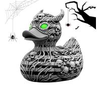 Générique Resin Duck Figurine - Novelty Halloween Decor for Home and Office, Festive Desktop Ornament for Bedroom, Living Room, Dorm, Or Apartment Display, Hand-Painted Orange and Black,