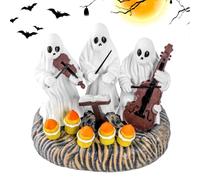 Générique Resin Ghost Statue - Cute Spooky Seasonal Tabletop Centerpiece | Compact, Lightweight Desk Ornament Sits Securely On Home Bookshelves, Desktops, Bedrooms, And Tabletop Displays.