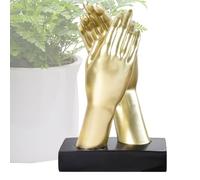 Générique Resin Hand Sculpture Decor, Modern Two Hands Display, Handcrafted Symbolic Palm Art, 14.5x7x22.5cm for Bookshelf, Bedroom, Living Room, Coffee Table, Or Accent Inspire Reflection