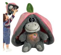 Générique Respiration Âne en Peluche Jouet, 30cm Peluche Respirante, Doudou avec Mouvements Respiratoires Réalistes et Musique Lumineuse, Anti-Stress pour L'anxiété des Adultes Et des
