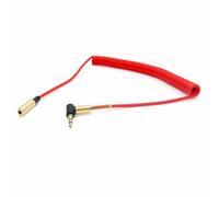 Générique Ressort coudé 3.5mm câble d'extension Audio AUX 3.5 Jack mâle à femelle câble d'extension Audio câble rétractable(Red)