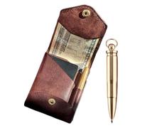 Générique Ret?o Leather Wallet, 2025 New Multifunctional Handmade Leather Trifold Wallet with Pen Slot, Compact Business Card Holder with Cash Compartment for Daily Commute Business