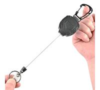 Générique Retractable Keychain Heavy Duty - Black Key Chain Extender For Offices | Multifunctional Accessory For Nursery Offices Teacher Outdoor Activities Lovers | Holder, Lanyard For K