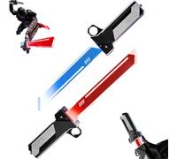 Générique Retractable Plug-in Lightsaber Toy, Ultimate Double-Bladed Glory, Dual-Color LED, Red & Blue Extendable Lightsaber Mode, Motion-Activated Retractable Lightsabers Toy (1PC)