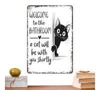 Générique Retro Bathroom Decorations - Antique Wall Posters | 20x30cm Bathroom Wall Decor for Dorms, Metal Funny Bathrooms Walls Art with Rustic Finish, Toilet Poster, Toilets Decoration for Home