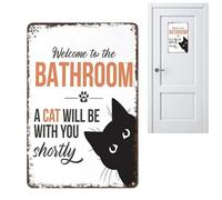 Générique Retro Bathroom Decorations - Antique Wall Posters | 20x30cm Bathroom Wall Decor for Dorms, Metal Funny Bathrooms Walls Art with Rustic Finish, Toilet Poster, Toilets Decoration for Home