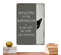 Générique Retro Bathroom Decorations - Antique Wall Posters | 20x30cm Bathroom Wall Decor For Dorms, Metal Funny Bathrooms Walls Art With Rustic Finish, Toilet Poster, Toilets Decoration For Home