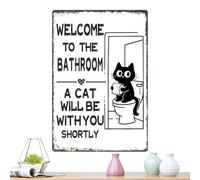 Générique Retro Bathroom Decorations - Antique Wall Posters | 20x30cm Bathroom Wall Decor for Dorms, Metal Funny Bathrooms Walls Art with Rustic Finish, Toilet Poster, Toilets Decoration for Home