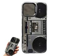 Générique Retro Boombox Cassette Player Pattern Phone Case,Vintage Cassette Tape Design Wear-Resistant Drop-Resistant Phone Case,for iPhone 17/16/15/14/13/12 Pro Max
