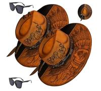 Générique Retro Indian Skull Chief Hat, Tribal Artistry Chief Bucket Hat, Classic Native Print Halloween Headwear Cap Unisex