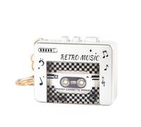 Générique Retro Sound Keychain - Small Cassette Keyring with 10 Songs | Musical Player Keychain for Backpack, Handbag, Purse, Party, Travel, Home, Office, Commuting, Classroom, Novelty Gift