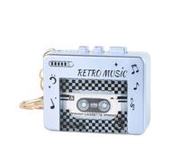 Générique Retro Sound Keychain - Small Cassette Keyring with 10 Songs | Musical Player Keychain for Backpack, Handbag, Purse, Party, Travel, Home, Office, Commuting, Classroom, Novelty Gift