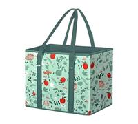 Générique Reusable Shopping Bags, Foldable Grocery Tote with Handle, 12.99x12.99x10.63inches, Box-Shaped Heavy-Duty Storage Pouch, Ideal for Clothes, Beach Days, Picnics, Family Trips, Camping Use