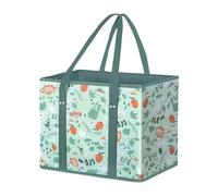 Générique Reusable Shopping Bags, Foldable Grocery Tote with Handle, 12.99x12.99x10.63inches, Box-Shaped Heavy-Duty Storage Pouch, Ideal for Clothes, Beach Days, Picnics, Family Trips, Camping Use