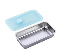 Générique Reusable Stainless Steel Snack Container | 304 Stainless Steel, 7.9in X 4.1in X 1.6in, Double Compartment | Dishwasher Safe, Condiment Container For Travel, Outdoor, Camping