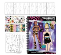 Générique Reusable Sticker Book, Fashion Dress Up Activity Notebook, Drawing and Coloring Sticker Set, Interactive Learning Game for Playing, Preschool, Girls, Playtime, 8.46 x 6.5 x 0.59 inches