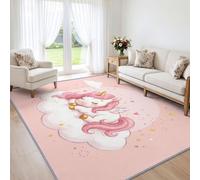 Générique Rêve Licorne Rose Tapis Salon Entree 80x150 cm Lavable en Machine | Moquette Antidérapant Doux Poil Ras Fille Princesse Tapis Décoratif pour Chambre, Cuisine, Entrée et Maison