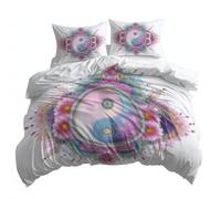 Générique Rêve Mandala Symbole Yin Yang 3D Imprimé Housse de Couette Parure de Lit 1 Personnes 90 x 190 cm, Rose Microfibre Ensemble de Literie avec Housses de Couettes Taies d'oreillers