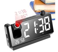 Générique Réveil À Projection - Montre Murale, Écran Lumineux | Réglage Automatique avec Double Alarme, Structure Minimaliste, Horloge Rétroprojetée, pour Table De Chevet Ou Pièce De Vie