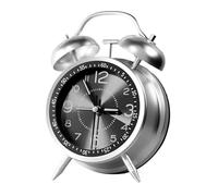 Générique Réveil de Chambre à Coucher - Montre de Bureau analogique Classique pour Les dormeurs Profonds, Mouvement à Quartz Silencieux sans tic-tac, Montre Vintage en métal à Double Cloche Forte