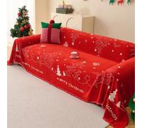 Générique Reversible Christmas Couch Cover, Soft Washable Reversible Couch Cover Christmas Home Decoration, Living Room Furniture Protector for Pets (B, 180 * 180cm)
