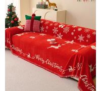 Générique Reversible Christmas Couch Cover, Soft Washable Reversible Couch Cover Christmas Home Decoration, Living Room Furniture Protector for Pets (A, 180 * 260cm)