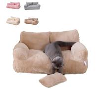 Générique Revuera Pet Sofa,Revuera Calming Pet Sofa, Washable Large Memory Foam Calming with Non-Slip Bottom,Dog Couch Bed, for Dogs & Cats up to 110 lbs (Brown,Large)