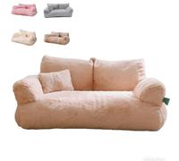 Générique Revuera Pet Sofa,Revuera Calming Pet Sofa, Washable Large Memory Foam Calming with Non-Slip Bottom,Dog Couch Bed, for Dogs & Cats up to 110 lbs (Orange,Medium)