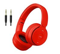 Générique RexDigi Casque sans Fil Bluetooth on-Ear, Hi-FI Stéréo Casque Pliable Filaire/sans Fil/TF, Casque léger pour Voyage/Adulte/Enfants/Adolescent, 25 Heures de Lecture (Rouge) (Red)