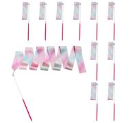 Générique Rhythmic Gymnastics Ribbon - 10pcs Colorful Dance Streamer Ribbon Wand Sparkling Ribbons Dancer Training Tools for Kids Ballet Gymnastics Party Performance