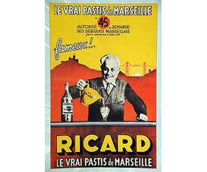 générique Ricard Pastis Marseille Reproduction Affiche Poster-Format Size 50X70 cm-Papier Luxe 300 g-Tous formats et Supports possibles Nous Consulter