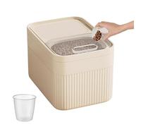 Générique Rice Storage Container | Large Capacity Airtight Cereal Organizer With Measuring Cup|Rice Organizer Containers for Cereal Pet Food Flour Snack Grain