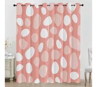 Générique Rideau à Géométrie 140x260 cm - 2 Panneaux - 100% Microfibre - Rideaux à œillets avec Minimalisme Moderne - Rideau et tentures à Blanc Rose - Rideaux insonorisés pour Chambre à Coucher