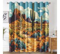 Générique Rideau Cactus, Lot de 2 Rideau Thermique Anti Chaleur, Rideaux Occultant Paysage Désertique pour Cuisine Chambre Salon, Rideaux Decoration Maison, 140x180 cm (LxH) B-D33
