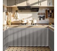 Générique Rideau de Cuisine Anti-Poussière, sous Évier sans Percage avec Rail Silencieux Autocollant, Style Moderne pour Buanderie et Étagères Panneau Mural