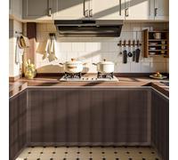 Générique Rideau de Cuisine Anti-Poussière, sous Évier sans Percage avec Rail Silencieux Autocollant, Style Moderne pour Buanderie et Étagères Panneau Mural