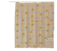 Générique Rideau de Douche à Carreaux Minimaliste en Polyester imperméable avec imprimé étoile, Parfait pour la décoration de Salle de Bain